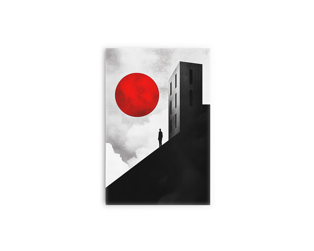 MI- EDIFICIOS Y SOL ROJO