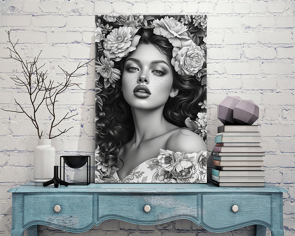 M- MUJER FLORES GRIS 09